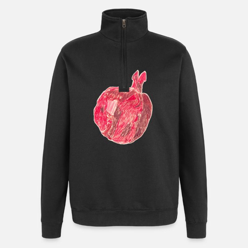 Granatapfel - Quarter-Zip-Sweatshirt - Schwarz