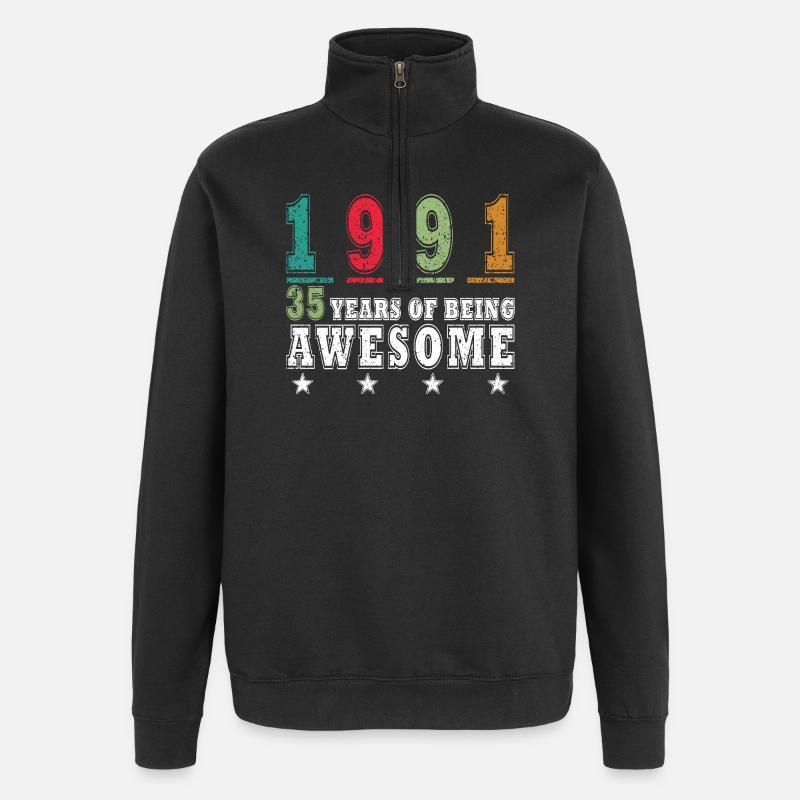 35TH BIRTHDAY ORIGINAL 1991 - Quarter-Zip Sweatshirt - black