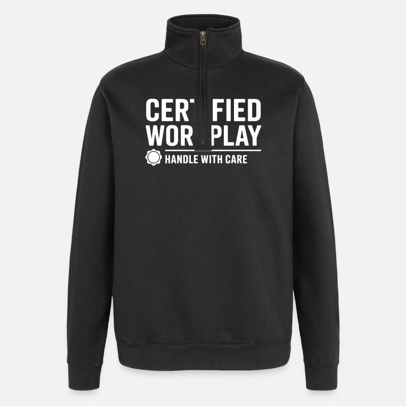 Jeux de mots certifiés - Sweat à zip 1/4 - noir