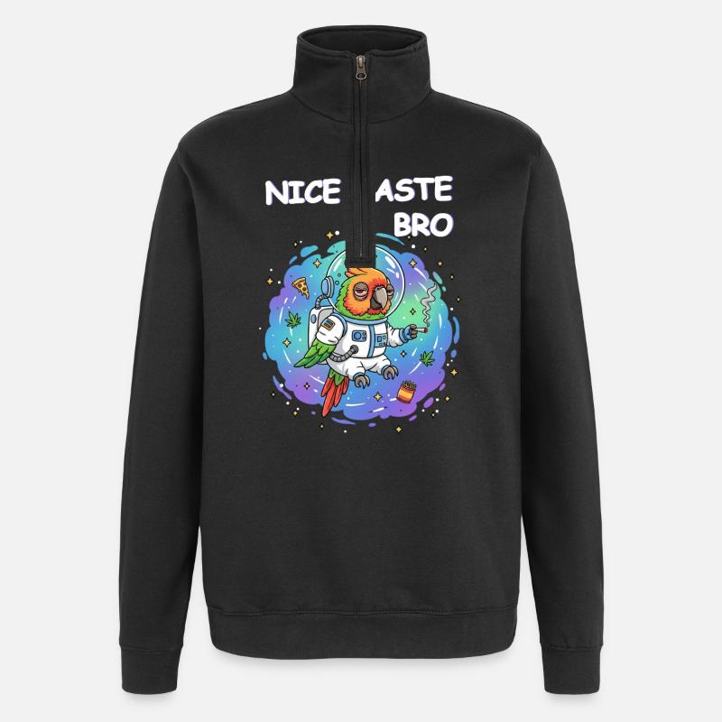 Perroquet des Herbes de l’Espace - Sweat à zip 1/4 - noir