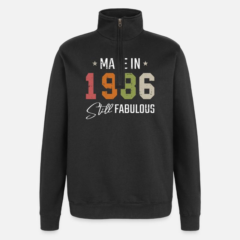 Made in 1986 Still Fabulous - Quarter-Zip Sweatshirt - black