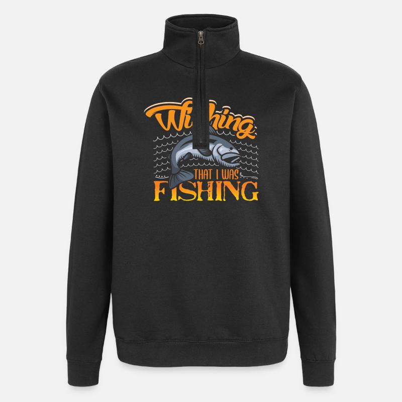 Pêcheur Cadeau Pêche Drôle Pêcheur Pêcheur - Sweat à zip 1/4 - noir