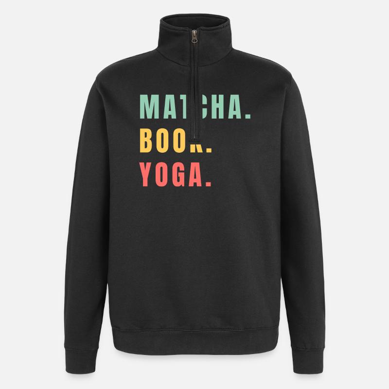 MATCHA-BUCH YOGA - Quarter-Zip-Sweatshirt - Schwarz