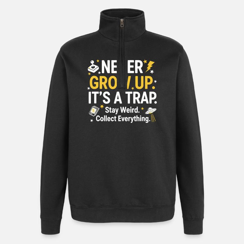 Grow Up Kidult Collectionneur rétro - Sweat à zip 1/4 - noir