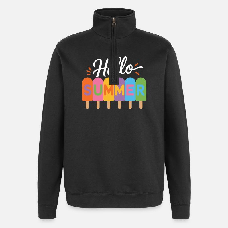 Hallo Sommer - Quarter-Zip-Sweatshirt - Schwarz