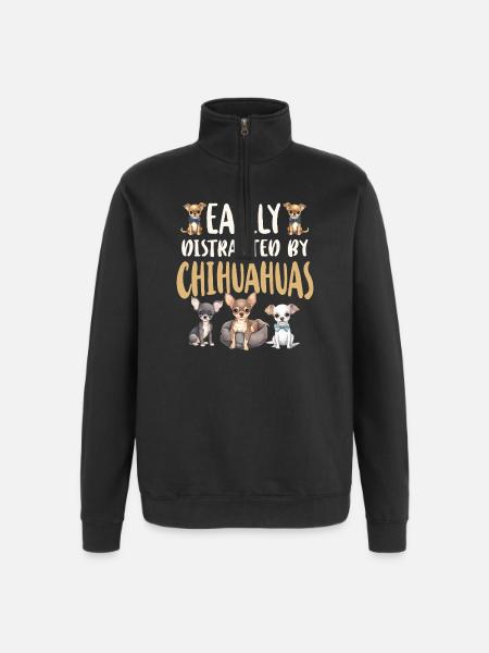 Chihuahua Chihuahueño Easily - Quarter-Zip Sweatshirt - black