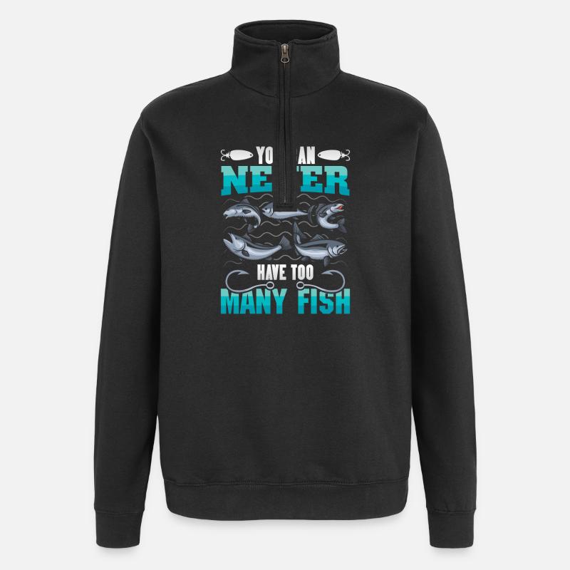 Pêcheur Cadeau Pêche Drôle Pêcheur Pêcheur - Sweat à zip 1/4 - noir