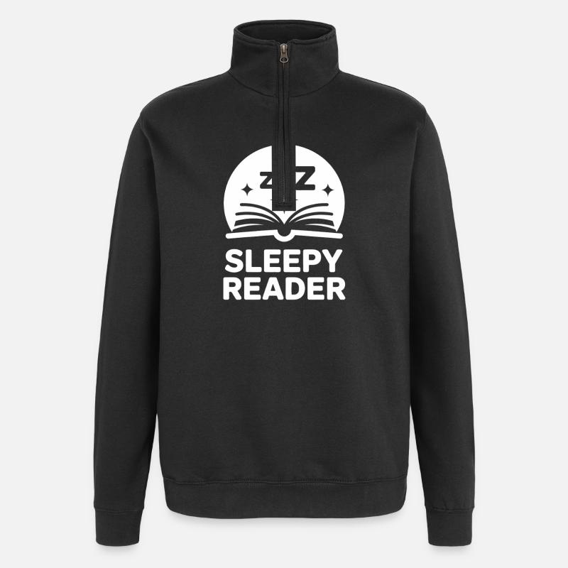 Lecture du lecteur endormi - Sweat à zip 1/4 - noir