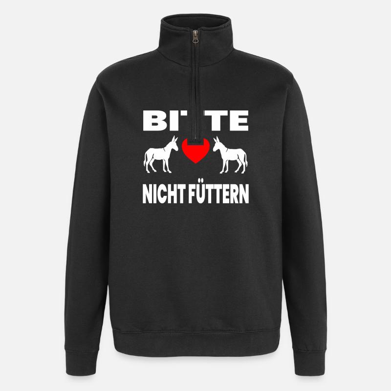 Esel - Quarter-Zip-Sweatshirt - Schwarz