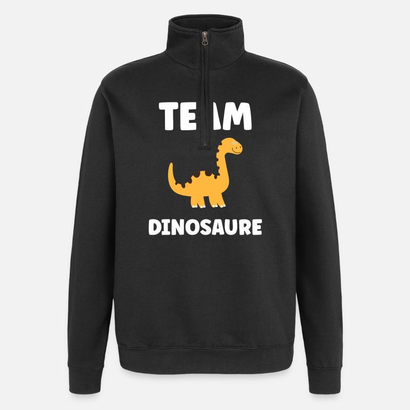 Team Dinosaure Dino Orange - Sweat à zip 1/4 - noir