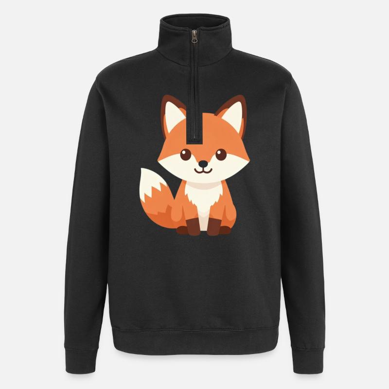 Fox - Quarter-Zip Sweatshirt - black