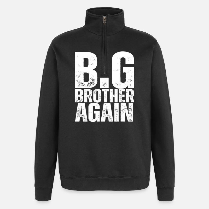 BIG_BROTHER_AGAIN - Sweat à zip 1/4 - noir
