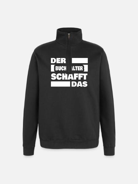 Comptable - Sweat à zip 1/4 - noir
