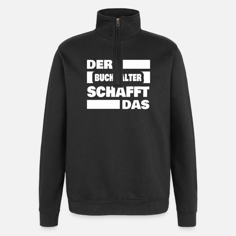 Comptable - Sweat à zip 1/4 - noir