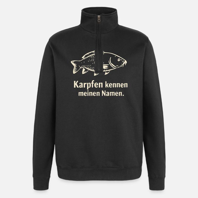 Karpfen Namens-Statement Design - Quarter-Zip-Sweatshirt - Schwarz