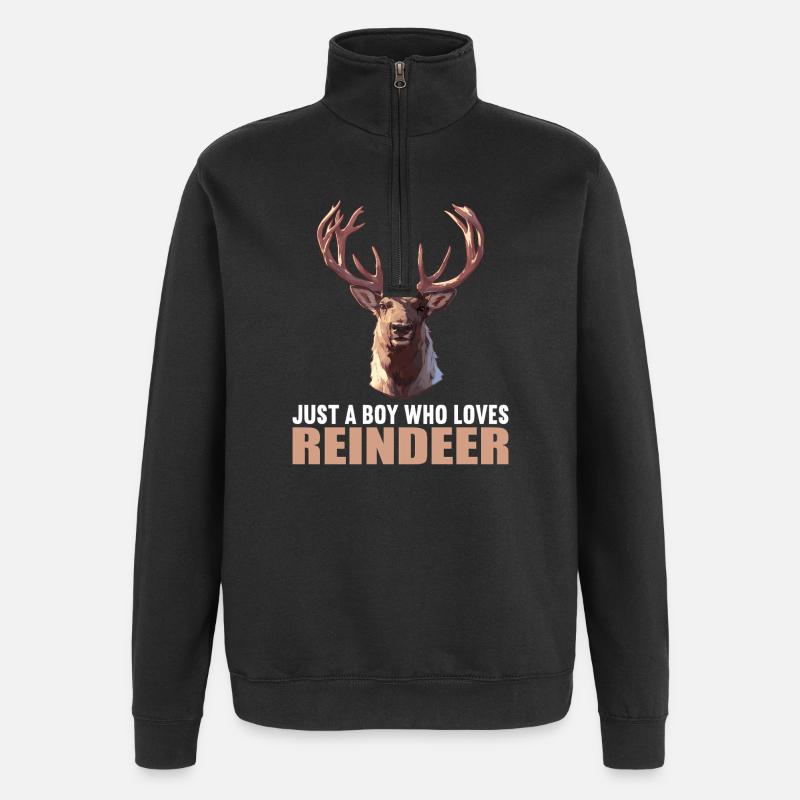 Rentiere Rentier - Quarter-Zip-Sweatshirt - Schwarz