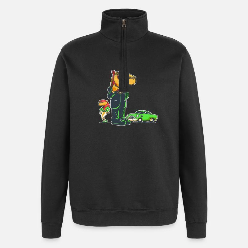 Kapybara-Geheimagent - Quarter-Zip-Sweatshirt - Schwarz