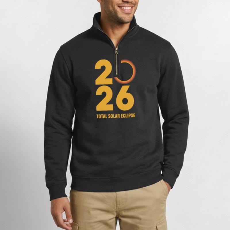 2026 Total Solar Eclipse Path Retro Quarter-Zip Sweatshirt