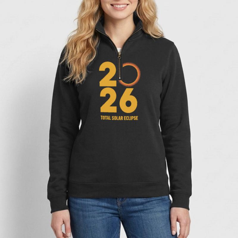 2026 Total Solar Eclipse Path Retro Quarter-Zip Sweatshirt