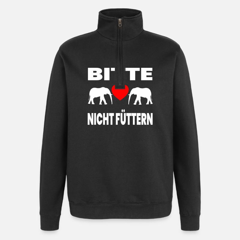 Elephants - Quarter-Zip Sweatshirt - black