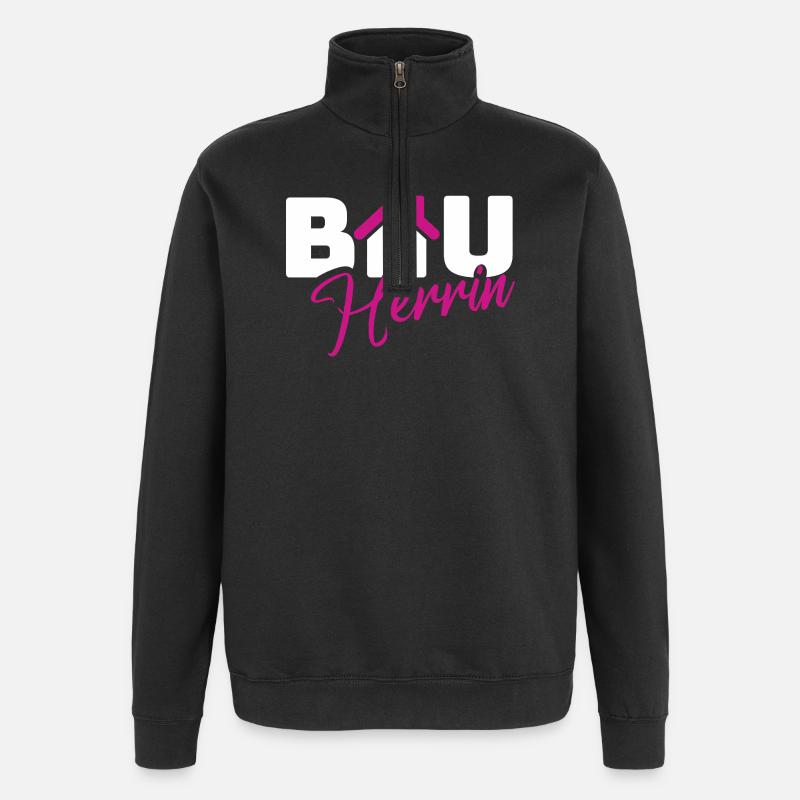 Bauherrin Stil Logo - Quarter-Zip-Sweatshirt - Schwarz