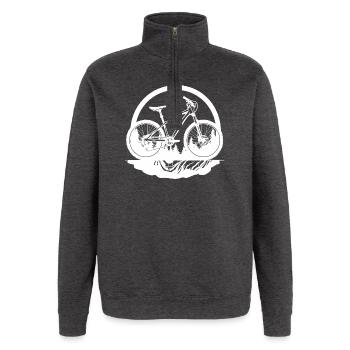 Mountainbiken - Quarter-Zip-Sweatshirt - Anthrazit - Vorne - AI Model Female 172 light (172cm) & AI Model Male 178 dark (178cm)