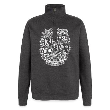 Ich bremse für Zimmerpflanzen - Quarter-Zip-Sweatshirt - Anthrazit - Vorne - AI Model Female 172 light (172cm) & AI Model Male 178 dark (178cm)