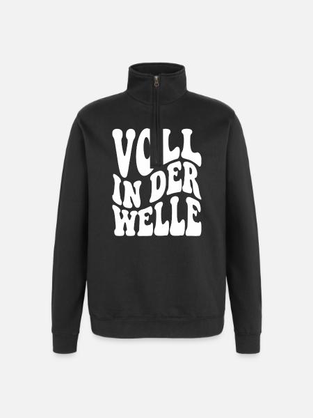 Full in the wave - Quarter-Zip Sweatshirt - black