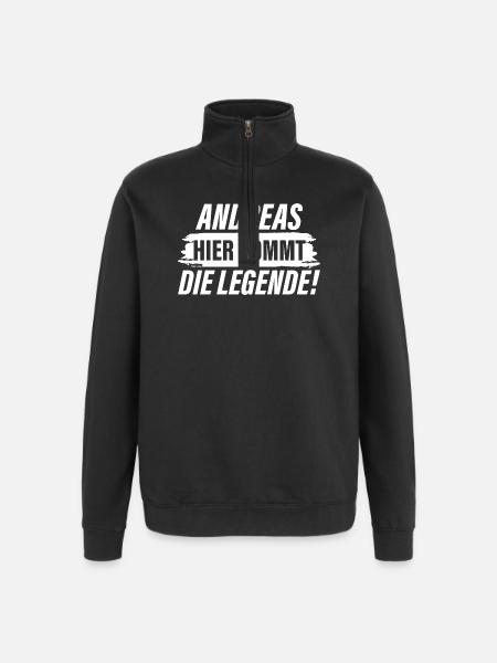 Andreas Here comes the legend - Quarter-Zip Sweatshirt - black