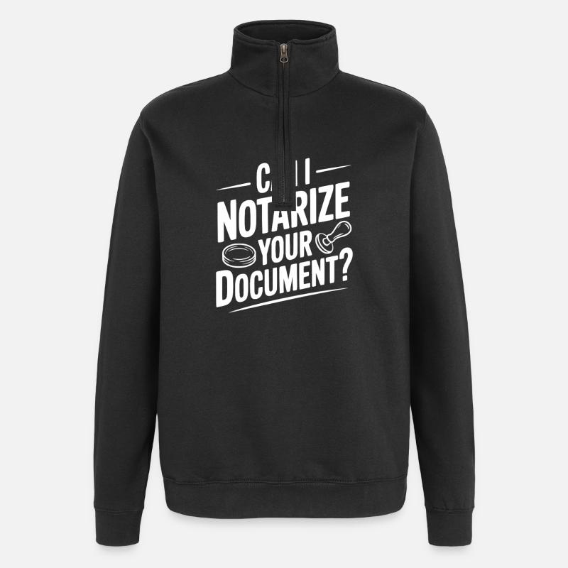 Puis-je notarier votre document ? - Sweat à zip 1/4 - noir