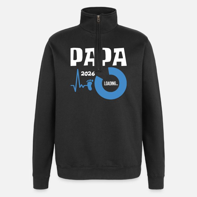 Papa 2026 Schwangerschaft - Quarter-Zip-Sweatshirt - Schwarz