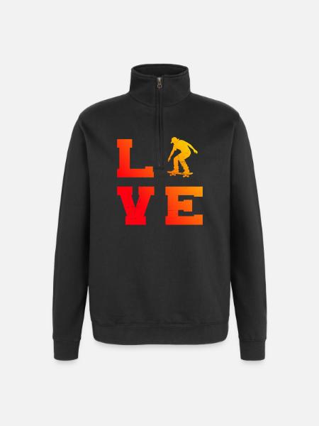 A motif only for skaters - Quarter-Zip Sweatshirt - black