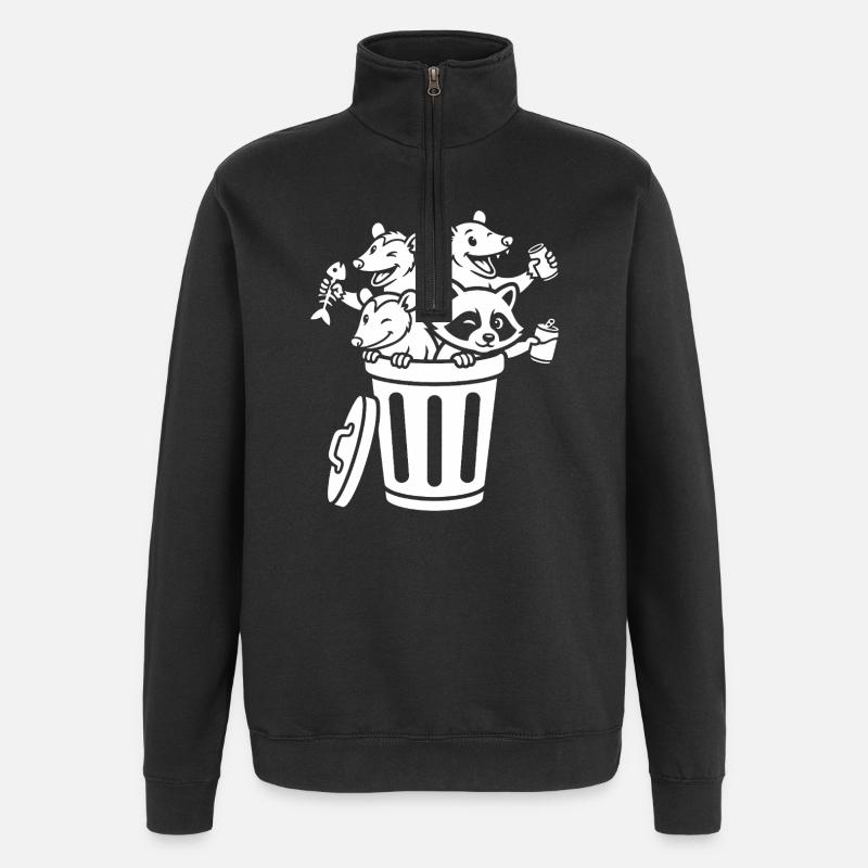 Garbage Can Aisle - Quarter-Zip Sweatshirt - black