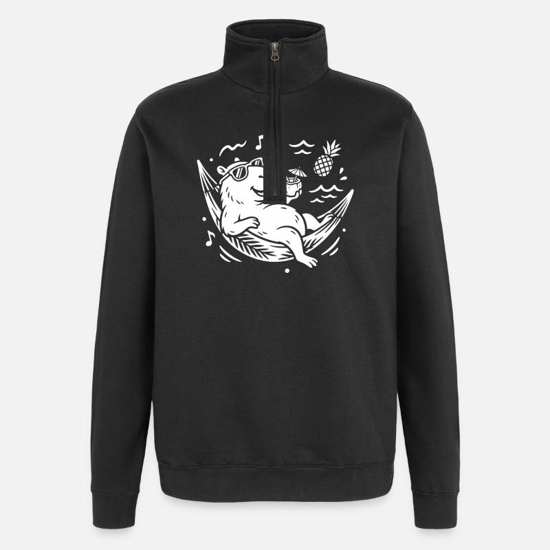 Détente au hamac de capy - Sweat à zip 1/4 - noir
