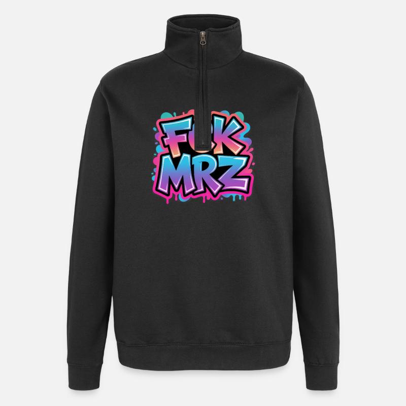 FCK MAR - Anti CDU Meme - Sweat à zip 1/4 - noir