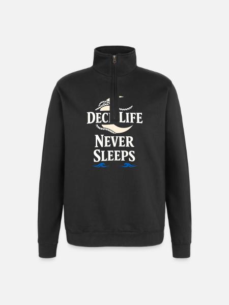 Seemannschaftsgeschenk Für Deckhand Ocean Work - Quarter-Zip-Sweatshirt - Schwarz