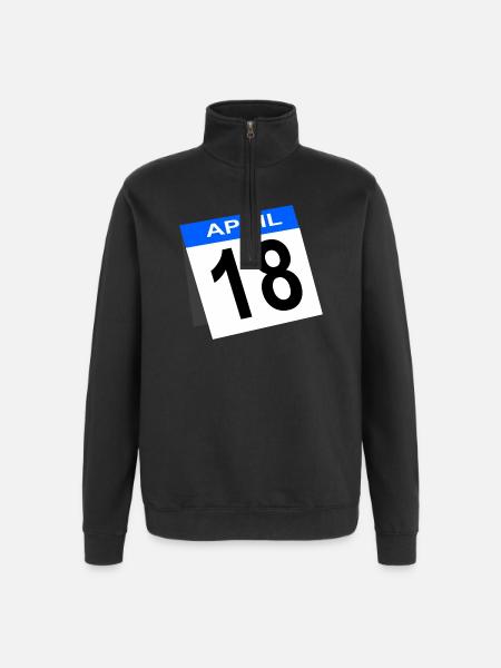 18th Birthday April Calendar - Quarter-Zip Sweatshirt - black