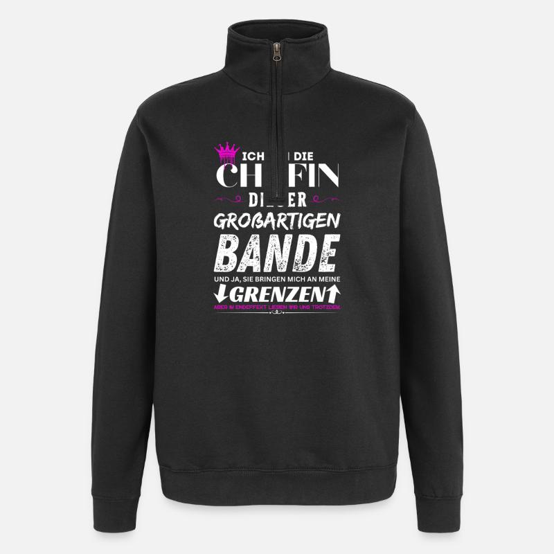 Chefin dieser Großartigen Bande Chefin Geschenke - Sweat à zip 1/4 - noir