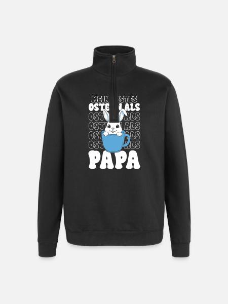 Easter Bunny in Mug Dad - Quarter-Zip Sweatshirt - black