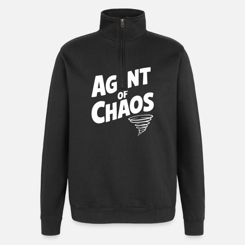 Agent du Chaos - Sweat à zip 1/4 - noir