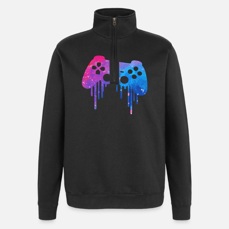 Éclaboussure de jeu - Sweat à zip 1/4 - noir