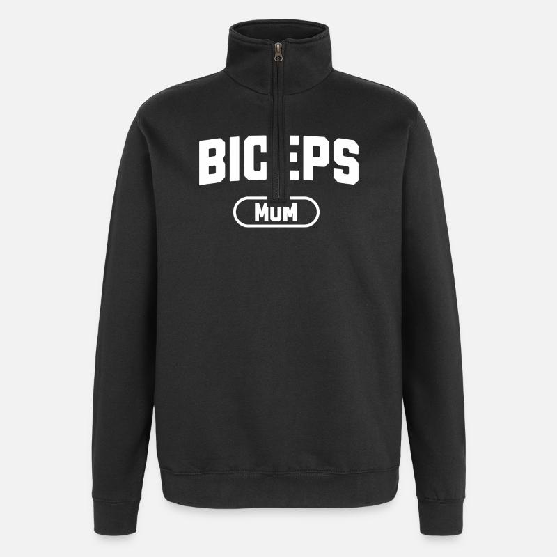 Biceps Mom - Quarter-Zip Sweatshirt - black