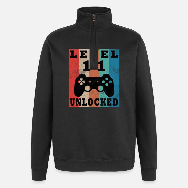 Level 11 Freigeschaltet Controller - Quarter-Zip-Sweatshirt - Schwarz