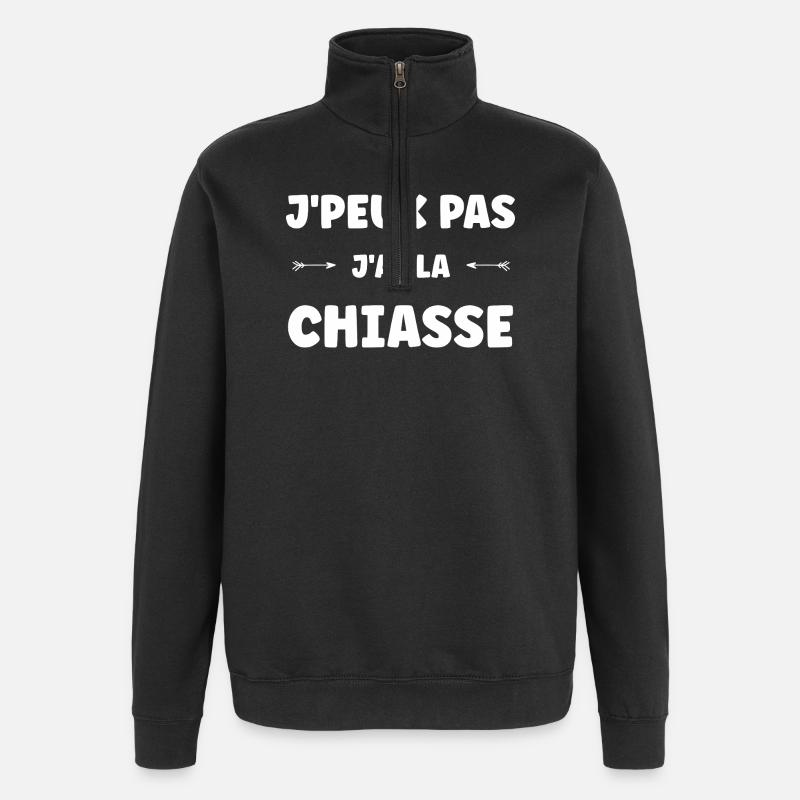 J'peux pas j'ai la chiasse - Sweat à zip 1/4 - noir