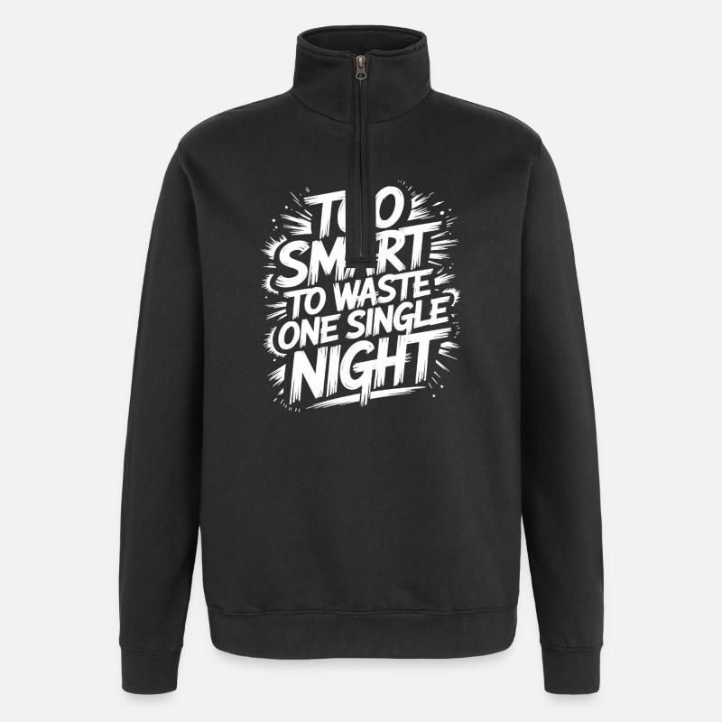 Statement Design für Nachtschwärmer - Quarter-Zip-Sweatshirt - Schwarz