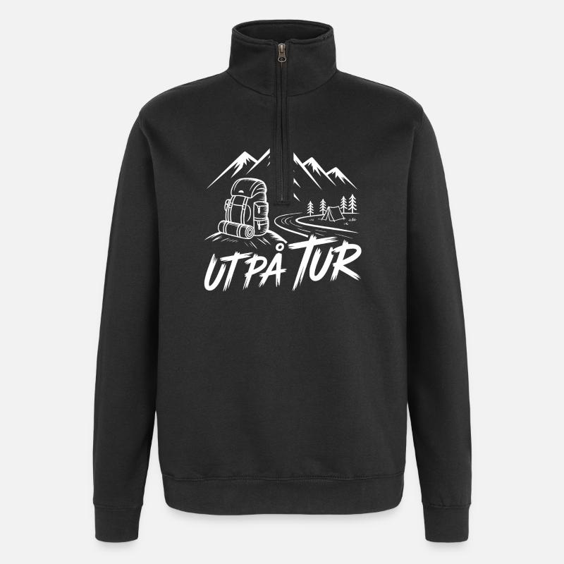 Bergwanderung - Quarter-Zip-Sweatshirt - Schwarz