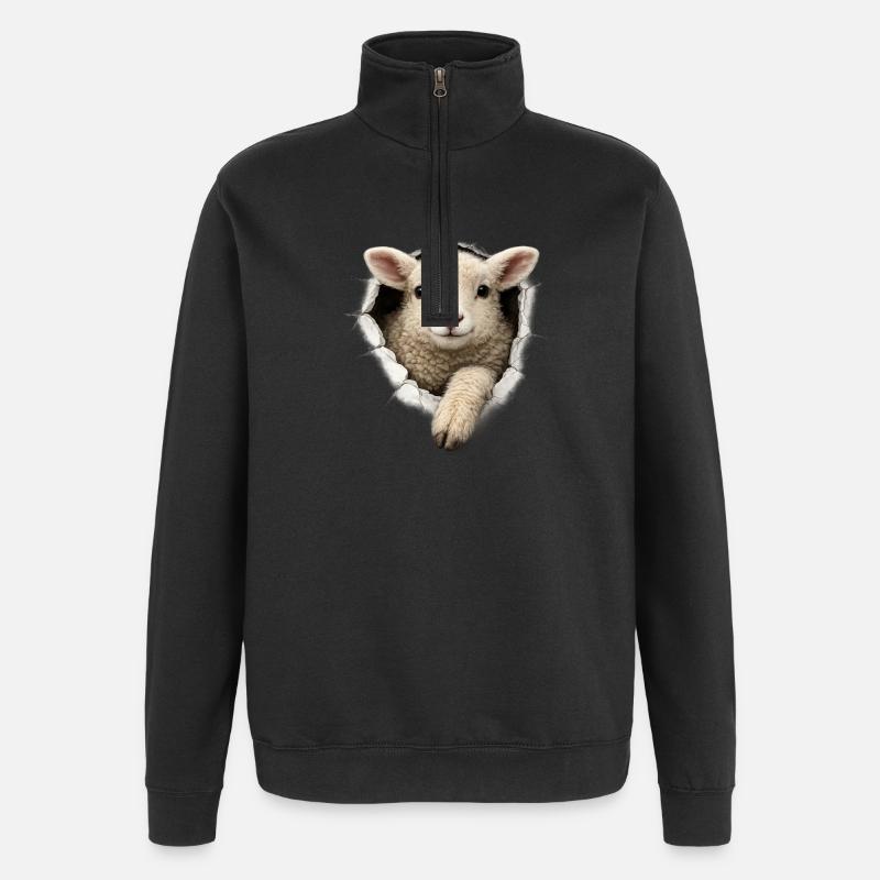 Lamb from the Hole - Quarter-Zip Sweatshirt - black