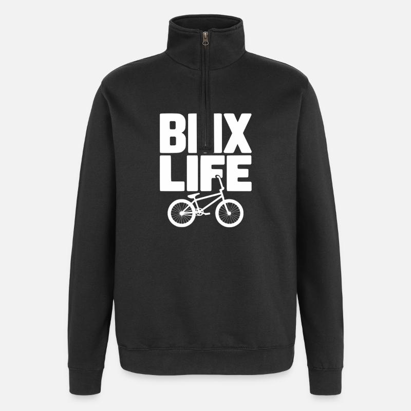 BMX-Leben - Quarter-Zip-Sweatshirt - Schwarz