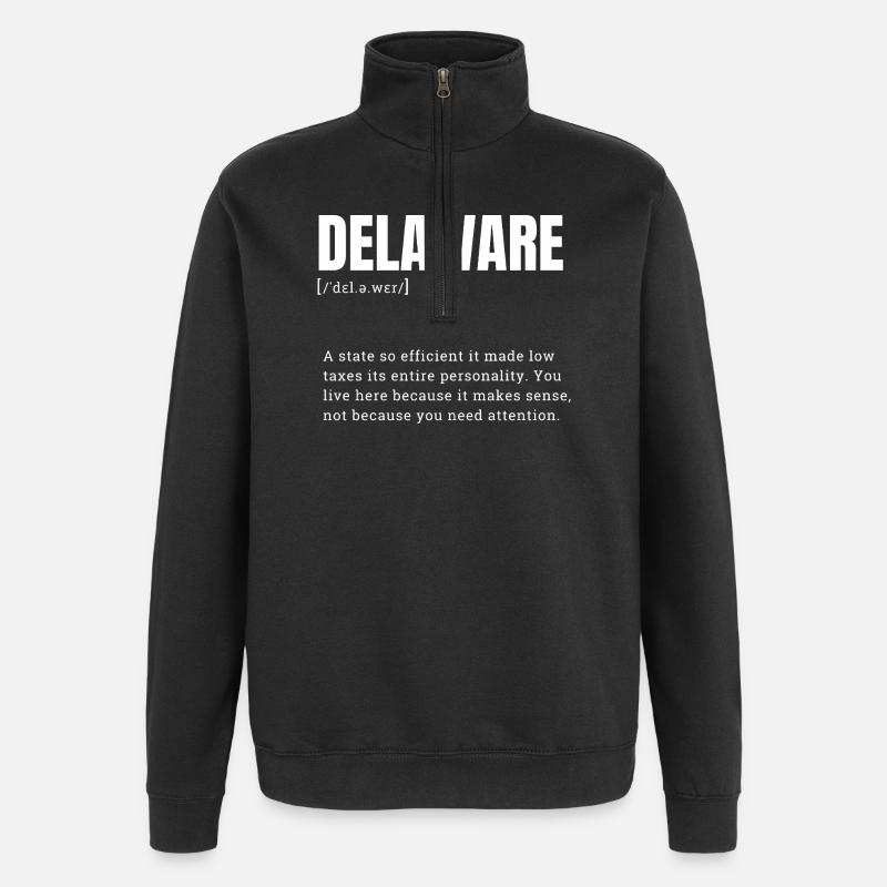 Delaware Neon Typography - Quarter-Zip Sweatshirt - black