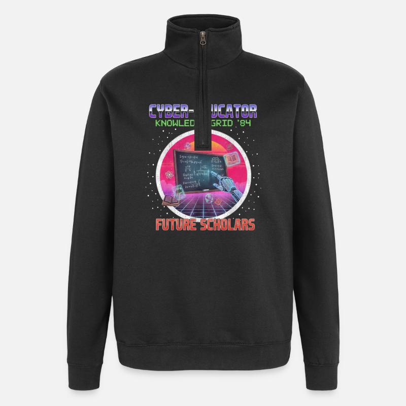 Professeur de cybersécurité - Sweat à zip 1/4 - noir